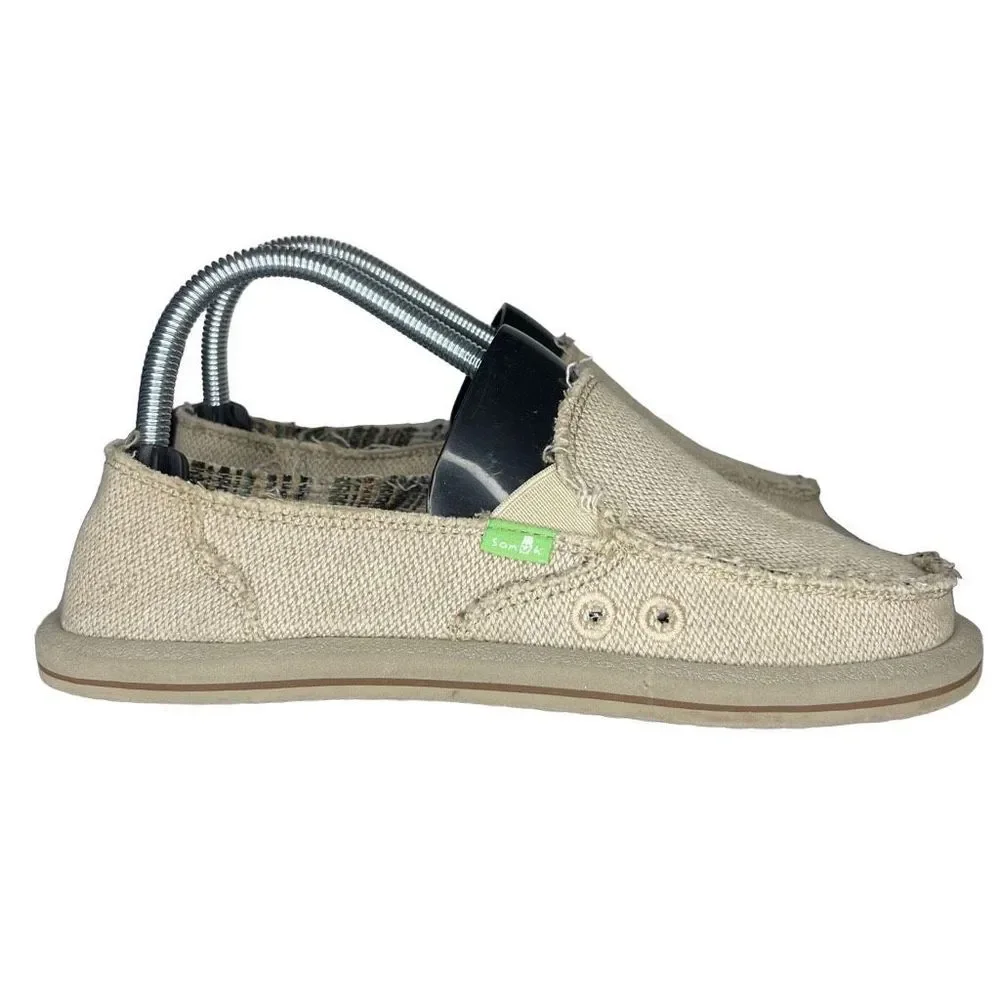 Sanuk Donna Hemp Sidewalk Surfers Slip-On Women's Size 7 Natural SWF1160
